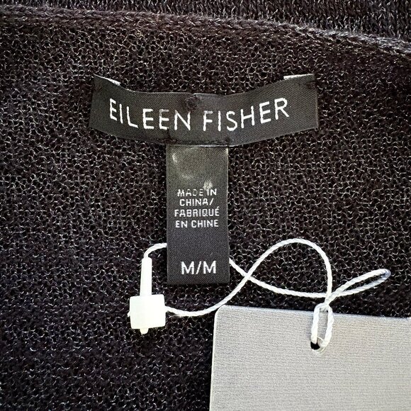 New EILEEN FISHER Sheer Sparkled Slub Knit Lagenlook Tunic Top - Picture 3 of 6